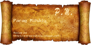 Parag Mihály névjegykártya